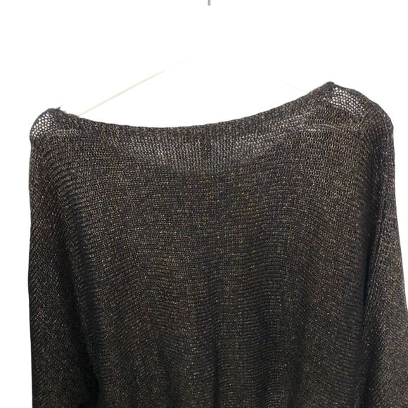 EILEEN FISHER Organic Linen Cold Shoulder Metallic Brown Sweater 2X 2XL - Picture 12 of 13